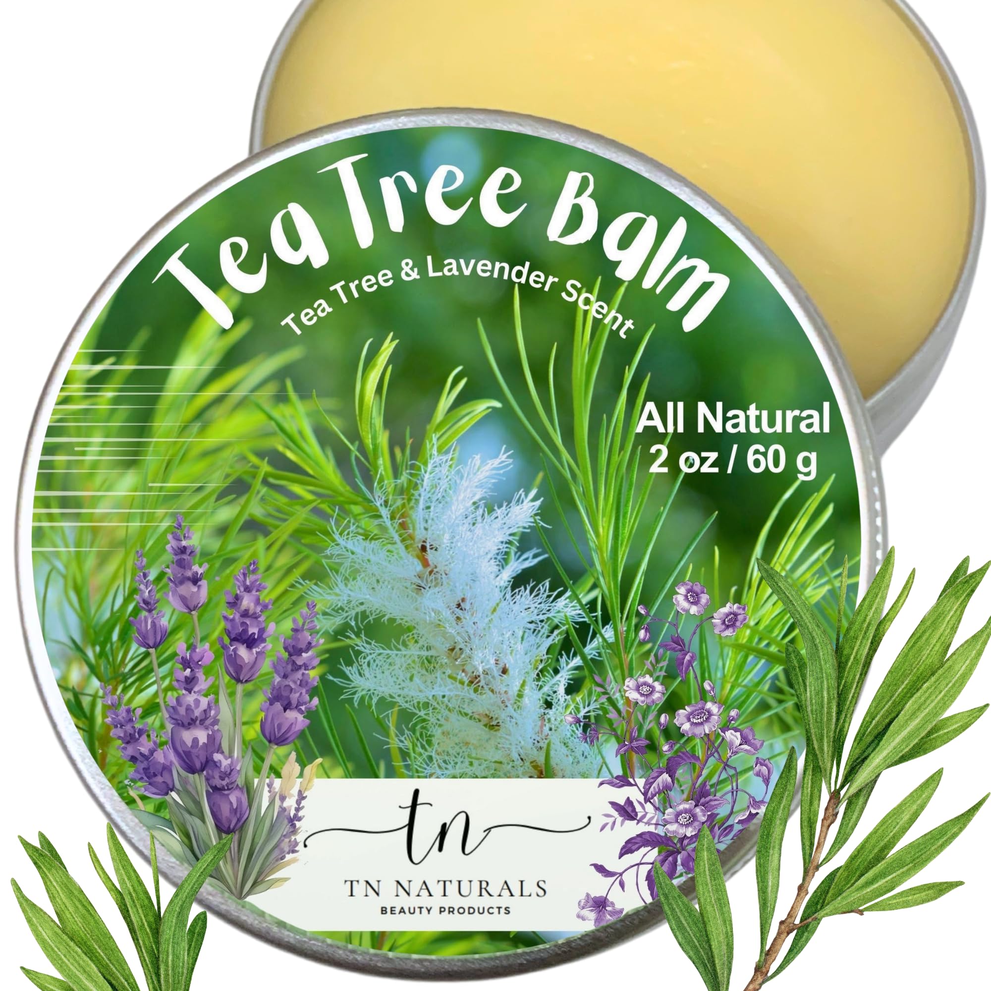 TN NATURALS Tea Tree Oil Balm – Natural Itchy Skin Relief for Rashes, Jock Itch, Athlete’s Foot, Bug Bites, Folliculitis & Dry Sensitive Skin, Safe for All Ages