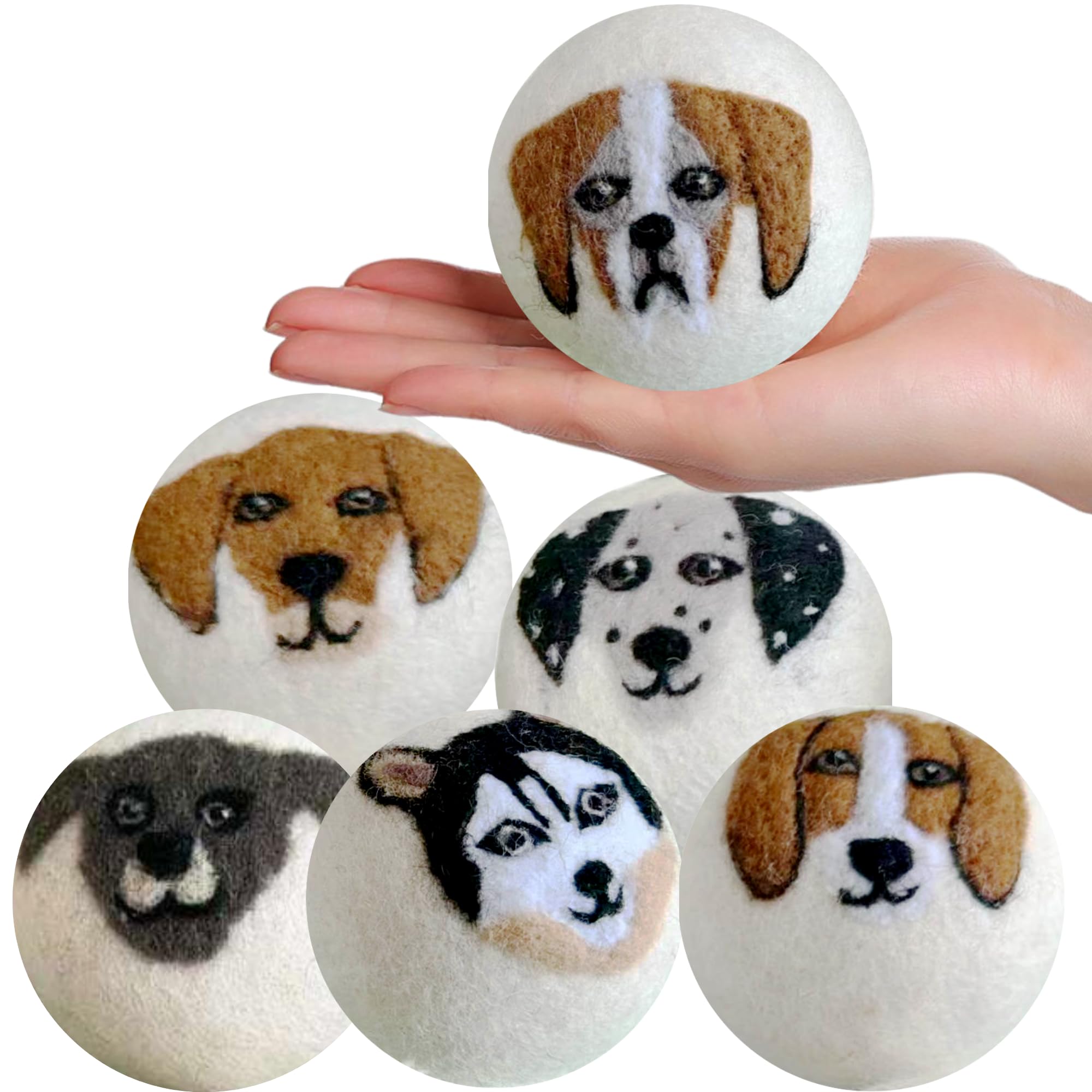 Wool Dryer Balls – 6 XL Organic Wool Balls, Reusable Natural Fabric Softener, Reduce Drying Time, Wrinkles, Static & Laundry Clumping, Eco-Friendly Laundry Balls